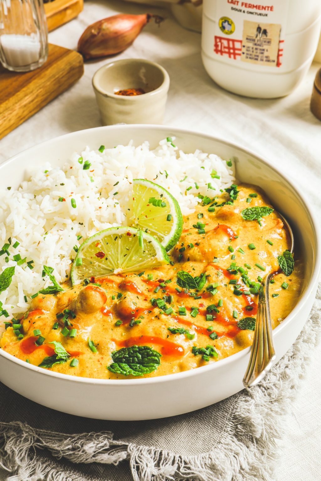 Curry De Crevettes Au Lait Ribot Crème De Coco Et Riz Basmati